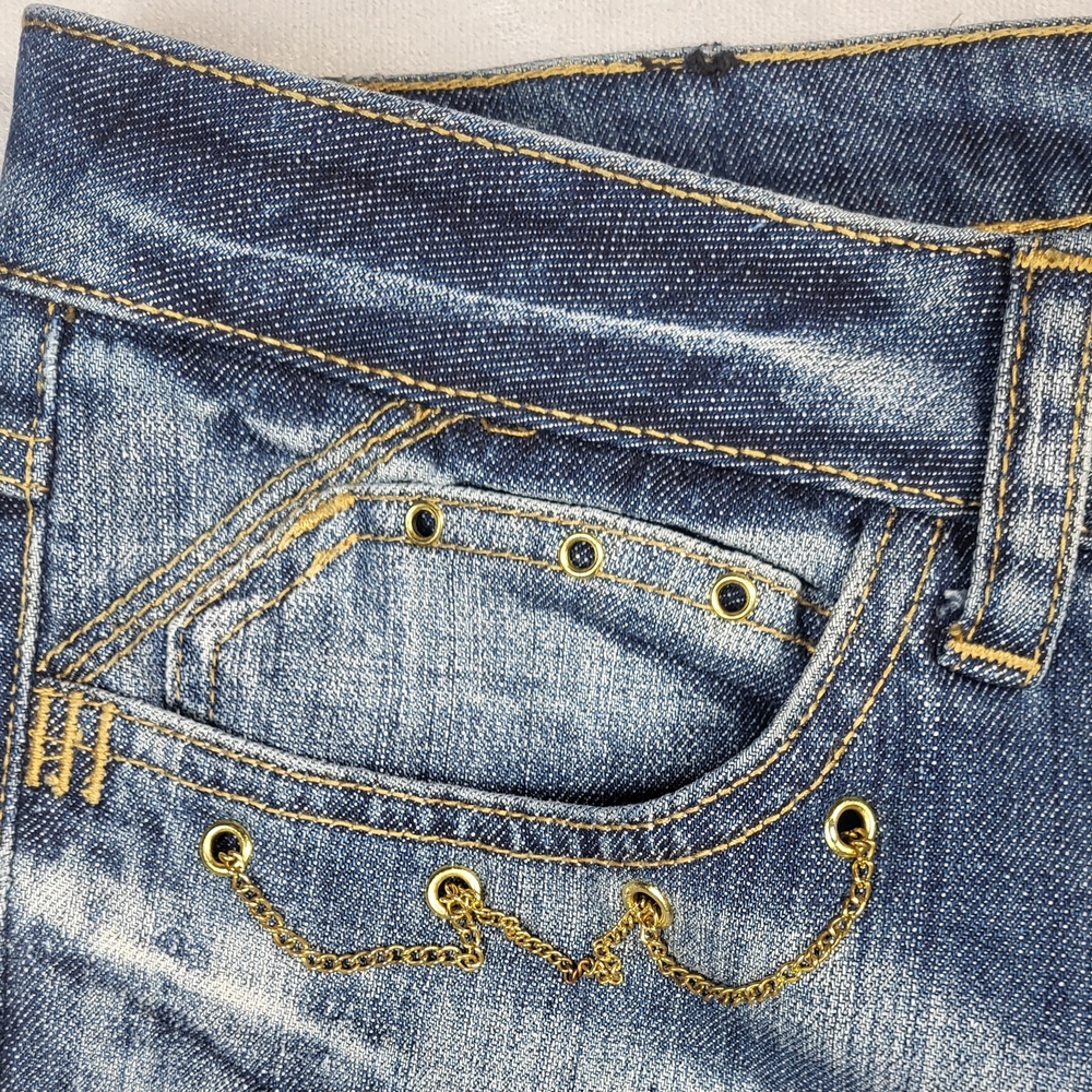 Baby Phat Light Blue Denim Jeans with Gold Stitching - Picture 8 of 16